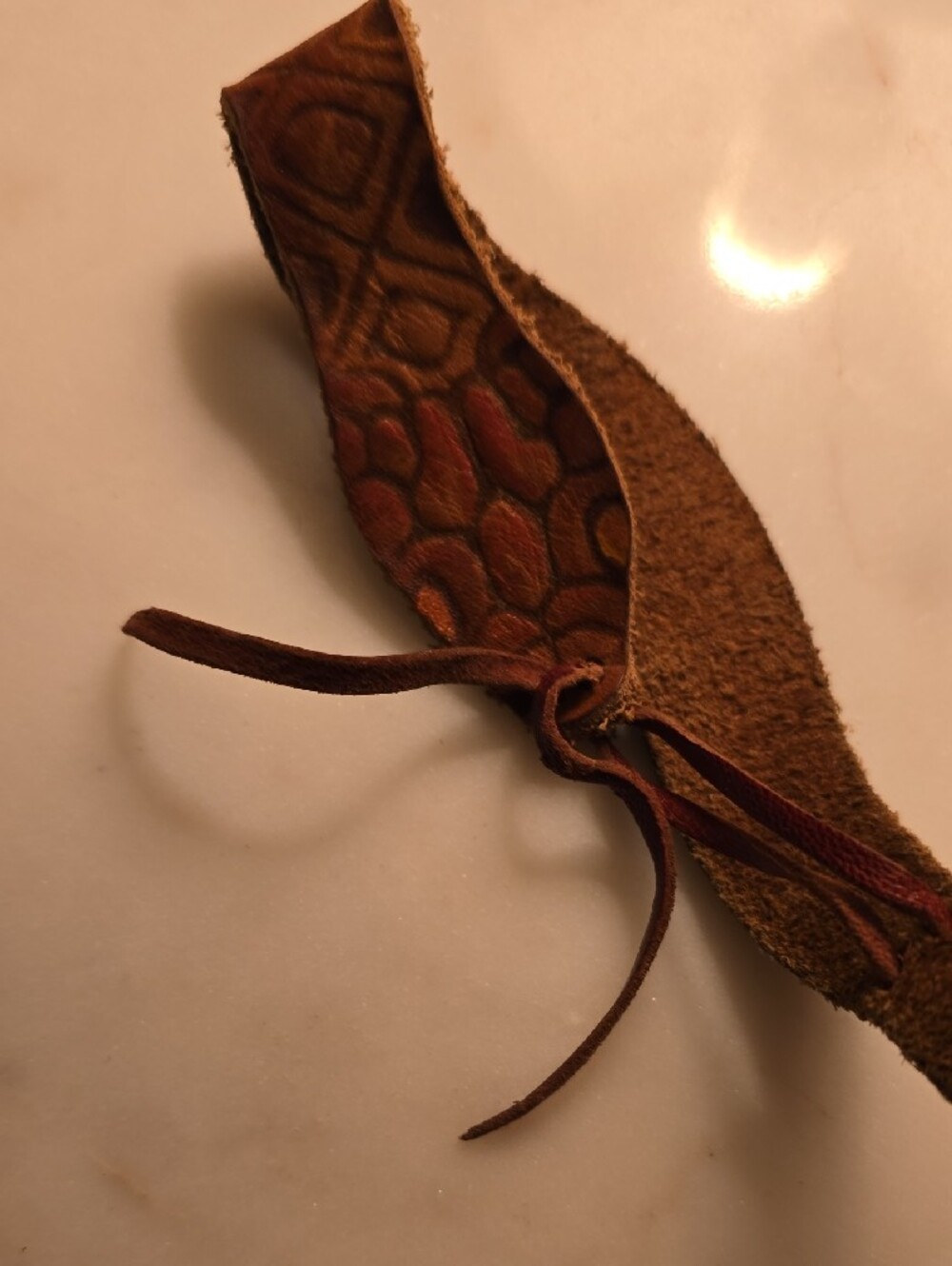 Handcrafted, Hand Painted Snake Leather Bracelet